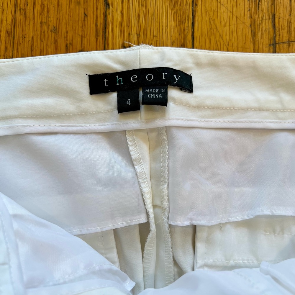Theory Size 4 Women's White Sailor Pants - image 5